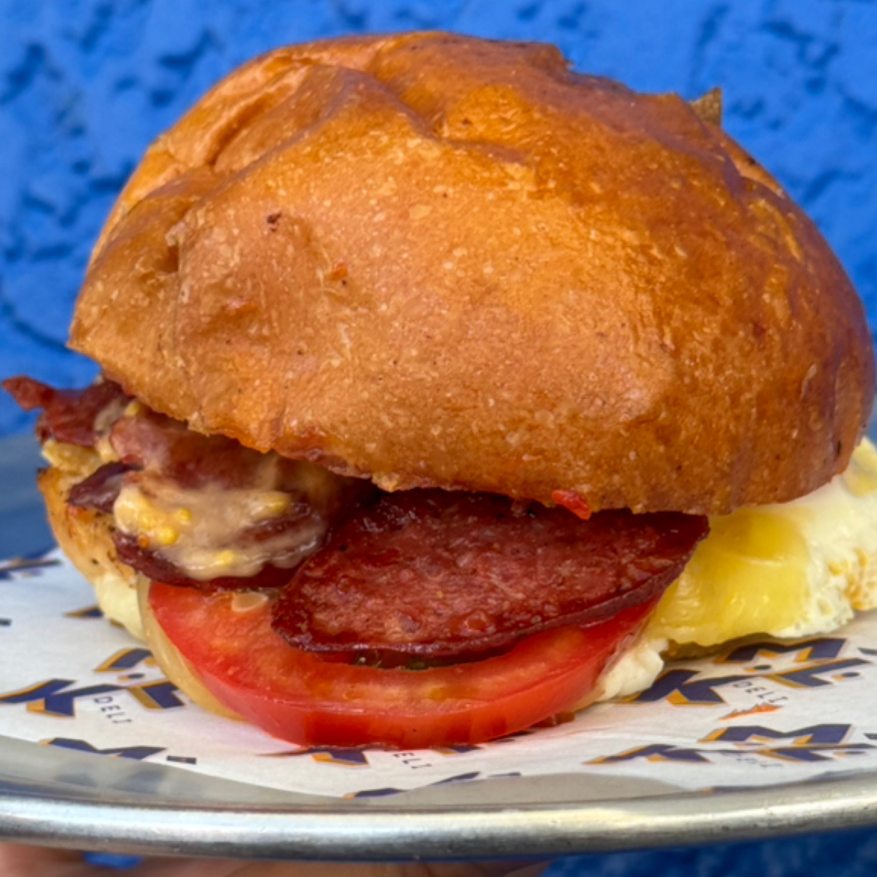MLK Deli Sujuk and Egg breakfast sandwich